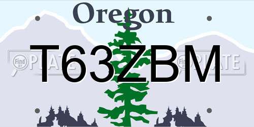 T63ZBM Oregon License Plate