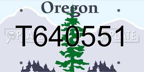 T640551 Oregon License Plate