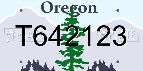 T642123 Oregon License Plate