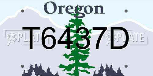 T6437D Oregon License Plate