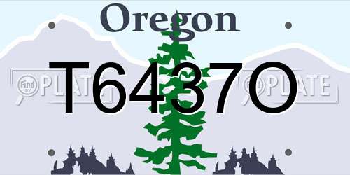 T6437O Oregon License Plate