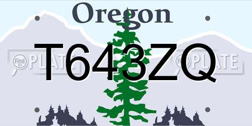 T643ZQ Oregon License Plate