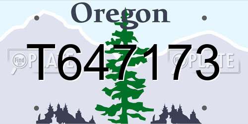 T647173 Oregon License Plate