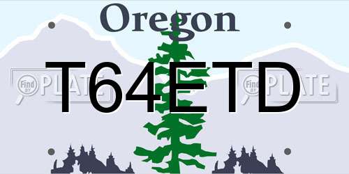 T64ETD Oregon License Plate