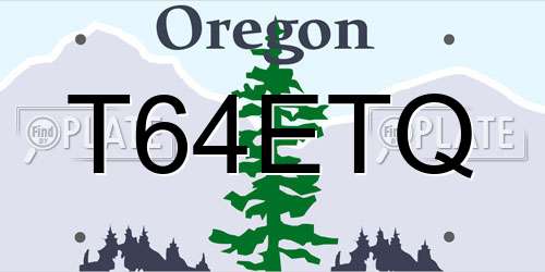 T64ETQ Oregon License Plate