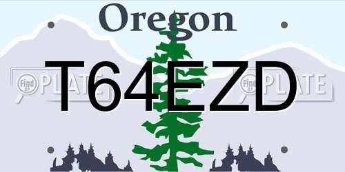 T64EZD Oregon License Plate