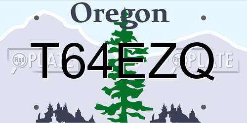 T64EZQ Oregon License Plate