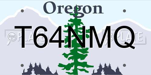 T64NMQ Oregon License Plate