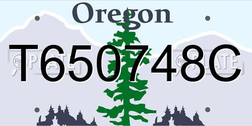 T650748C Oregon License Plate
