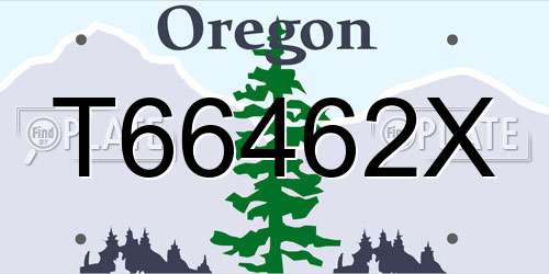 T66462X Oregon License Plate