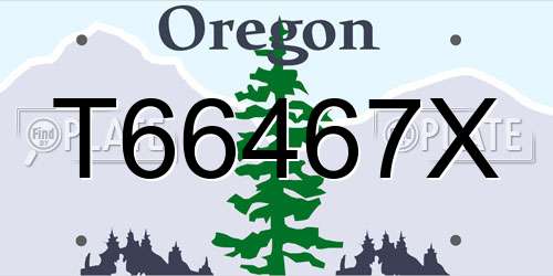 T66467X Oregon License Plate