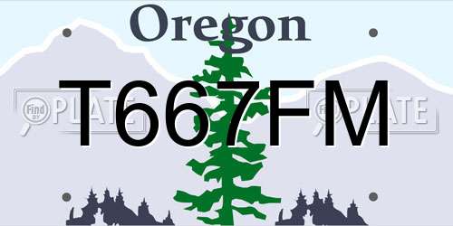 T667FM Oregon License Plate