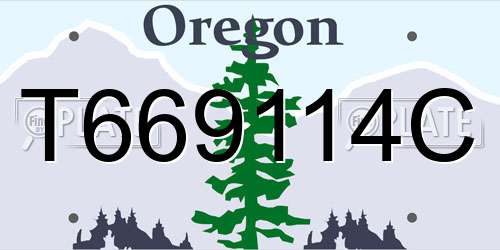 T669114C Oregon License Plate