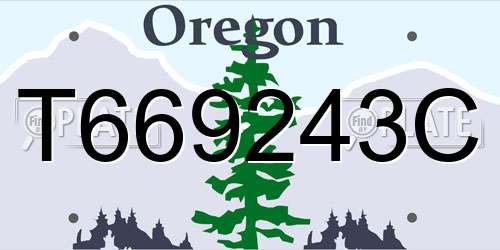 T669243C Oregon License Plate