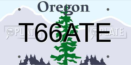 T66ATE Oregon License Plate