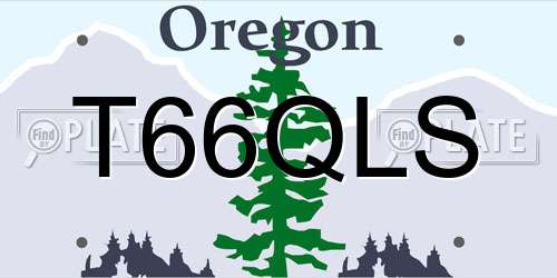 T66QLS Oregon License Plate
