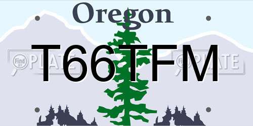 T66TFM Oregon License Plate