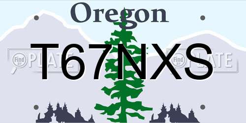 T67NXS Oregon License Plate