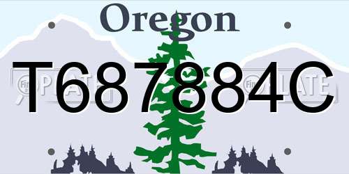 T687884C Oregon License Plate