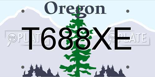 T688XE Oregon License Plate