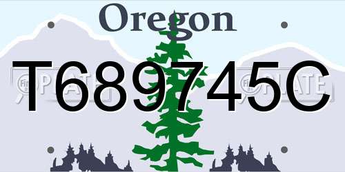 T689745C Oregon License Plate