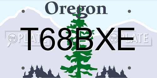 T68BXE Oregon License Plate