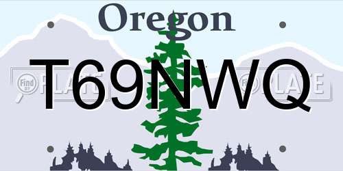 T69NWQ Oregon License Plate