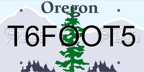 T6FOOT5 Oregon License Plate