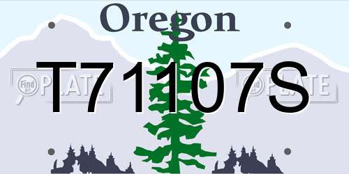 T71107S Oregon License Plate