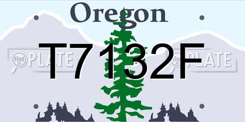 T7132F Oregon License Plate