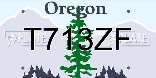 T713ZF Oregon License Plate