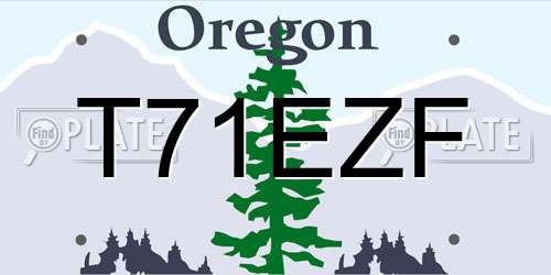 T71EZF Oregon License Plate