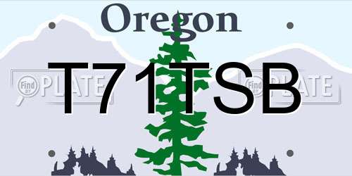 T71TSB Oregon License Plate