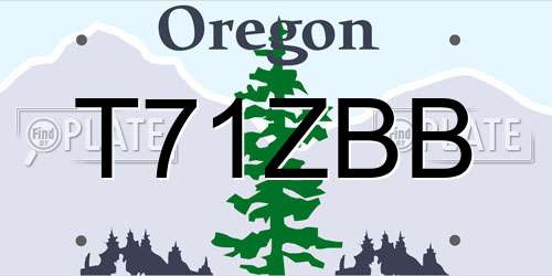 T71ZBB Oregon License Plate