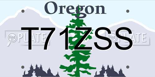 T71ZSS Oregon License Plate