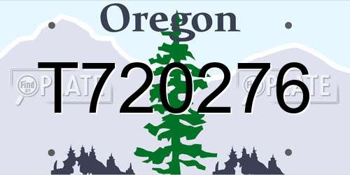 T720276 Oregon License Plate