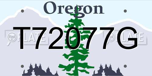 T72077G Oregon License Plate