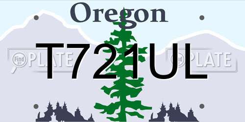 T721UL Oregon License Plate