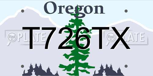 T726TX Oregon License Plate