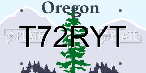 T72RYT Oregon License Plate
