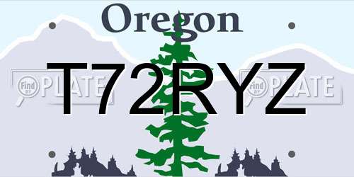 T72RYZ Oregon License Plate