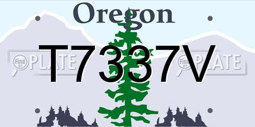 T7337V Oregon License Plate