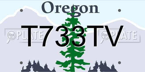 T733TV Oregon License Plate