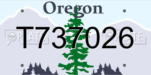 T737026 Oregon License Plate