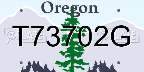 T73702G Oregon License Plate