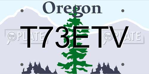 T73ETV Oregon License Plate