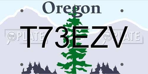 T73EZV Oregon License Plate
