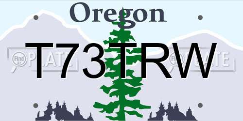 T73TRW Oregon License Plate
