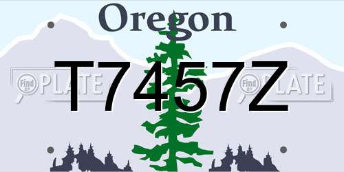 T7457Z Oregon License Plate