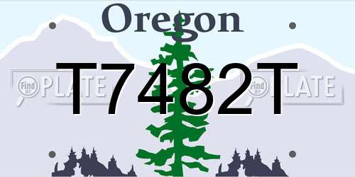 T7482T Oregon License Plate